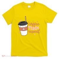 Cute Funny Coffee Teach Repeat Teacher Life Coffee Lover T-Shirt thumb 0