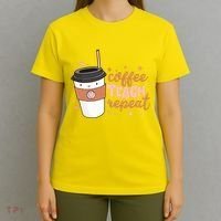 Cute Funny Coffee Teach Repeat Teacher Life Coffee Lover T-Shirt thumb 4