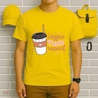 Cute Funny Coffee Teach Repeat Teacher Life Coffee Lover T-Shirt thumb 6