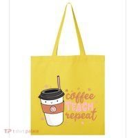 Cute Funny Coffee Teach Repeat Teacher Life Coffee Lover Tote Bag thumb 0