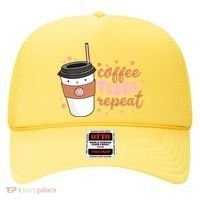 Cute Funny Coffee Teach Repeat Teacher Life Coffee Lover Hat thumb 0