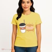 Cute Funny Coffee Teach Repeat Teacher Life Coffee Lover Women's T-Shirt thumb 4