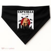 Capybara Funny Capybara Rodent Capyzilla Funny USA-Made Doggie Bandana thumb 0