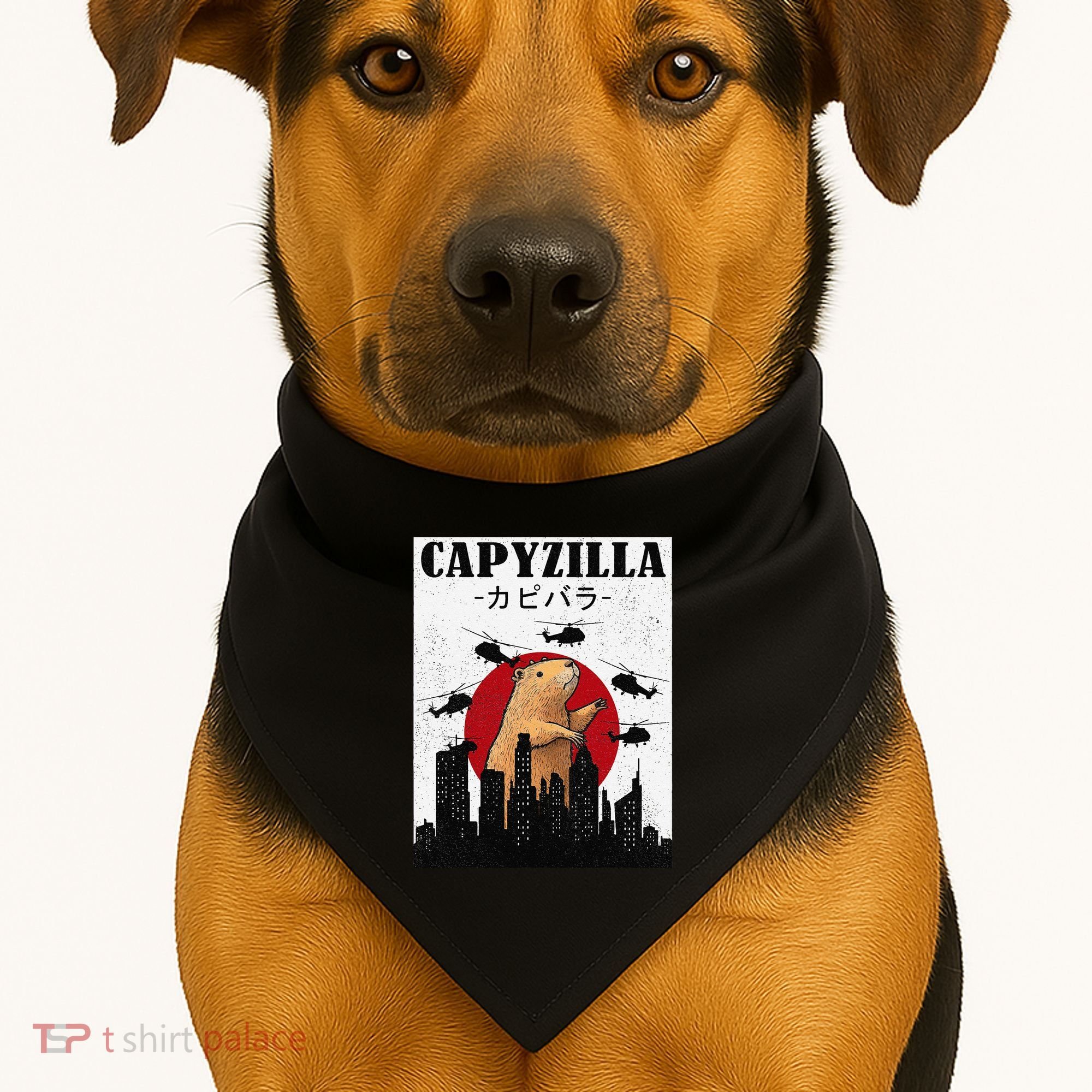 Capybara Funny Capybara Rodent Capyzilla Funny USA-Made Doggie Bandana
