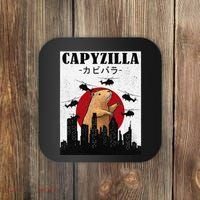 Capybara Funny Capybara Rodent Capyzilla Funny Coaster thumb 0