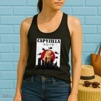 Capybara Funny Capybara Rodent Capyzilla Funny Women's Tank Top thumb 2