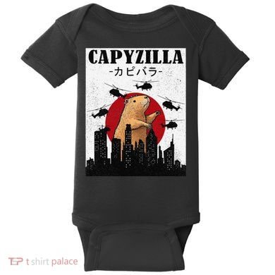 Capybara Funny Capybara Rodent Capyzilla Funny Baby Bodysuit