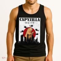 Capybara Funny Capybara Rodent Capyzilla Funny Tank Top thumb 3