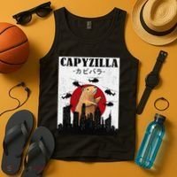 Capybara Funny Capybara Rodent Capyzilla Funny Tank Top thumb 4