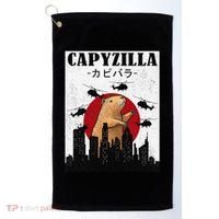 Capybara Funny Capybara Rodent Capyzilla Funny Golf Towel thumb 0