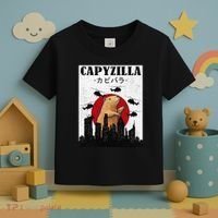 Capybara Funny Capybara Rodent Capyzilla Funny Toddler T-Shirt thumb 3