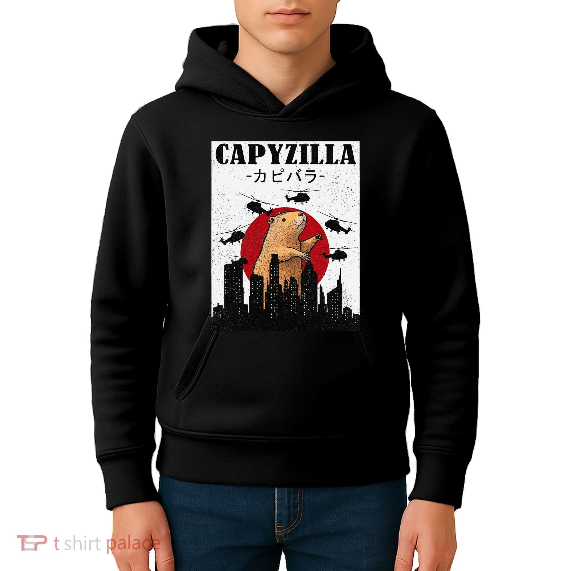 Capybara Funny Capybara Rodent Capyzilla Funny Kids Hoodie