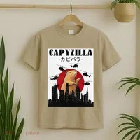 Capybara Funny Capybara Rodent Capyzilla Funny T-Shirt thumb 2