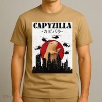 Capybara Funny Capybara Rodent Capyzilla Funny T-Shirt thumb 3
