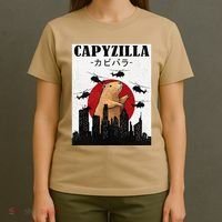 Capybara Funny Capybara Rodent Capyzilla Funny T-Shirt thumb 4