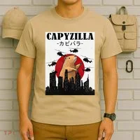 Capybara Funny Capybara Rodent Capyzilla Funny T-Shirt thumb 6