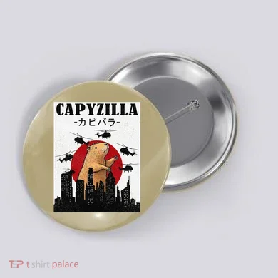 Capybara Funny Capybara Rodent Capyzilla Funny Button