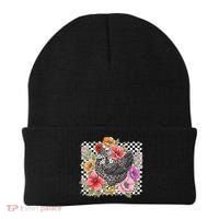 Checkered Flower Chicken Hen Lover Wildflower Chicken Mama Beanie thumb 0
