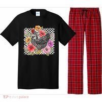 Checkered Flower Chicken Hen Lover Wildflower Chicken Mama Pajama Set thumb 0