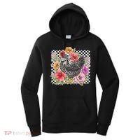 Checkered Flower Chicken Hen Lover Wildflower Chicken Mama Women's Hoodie thumb 0
