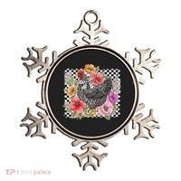 Checkered Flower Chicken Hen Lover Wildflower Chicken Mama Ornament thumb 0