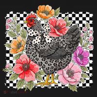 Checkered Flower Chicken Hen Lover Wildflower Chicken Mama Baby Bodysuit thumb 2