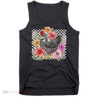 Checkered Flower Chicken Hen Lover Wildflower Chicken Mama Tank Top thumb 0