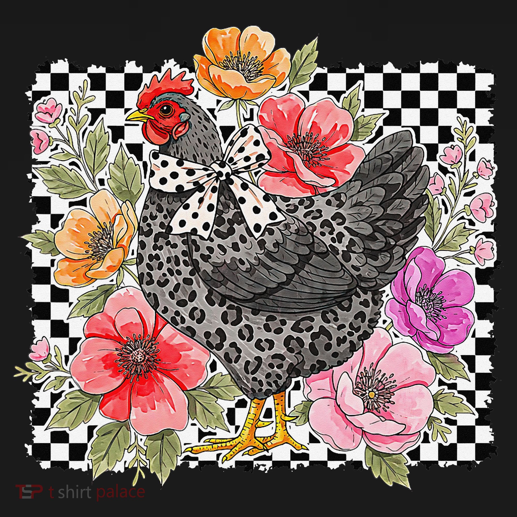 Checkered Flower Chicken Hen Lover Wildflower Chicken Mama Visor