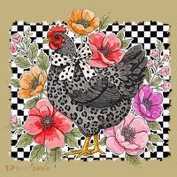 Checkered Flower Chicken Hen Lover Wildflower Chicken Mama Mousepad thumb 1