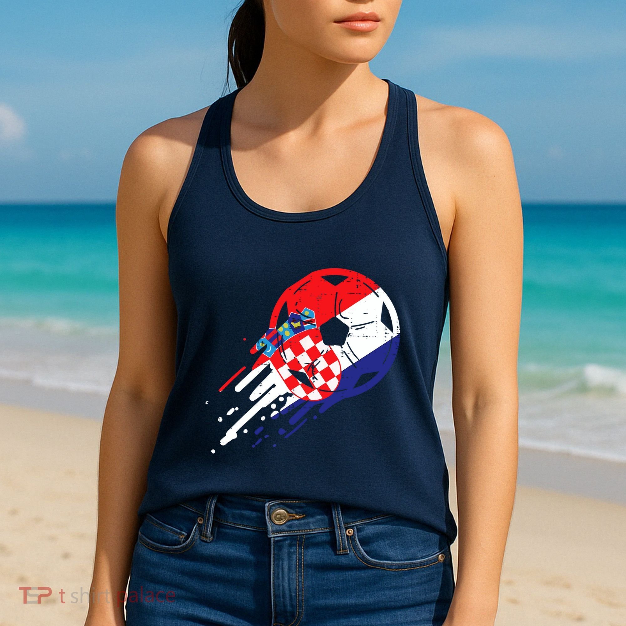 Croatia Flag Croatian Soccer Football Fan Women's Tank Top