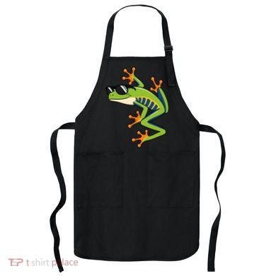 Cool Fun Cartoon Frog Sunglasses Summer Beach Apron