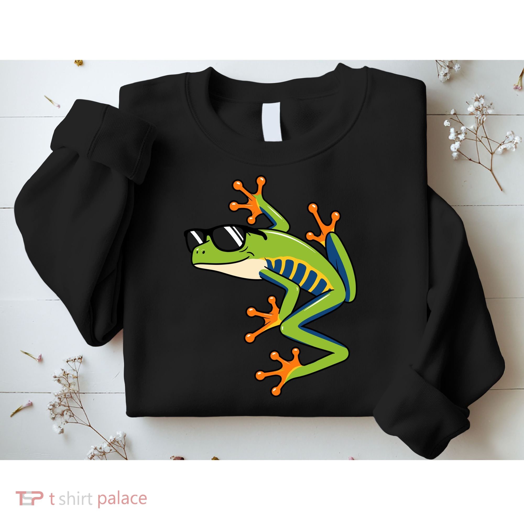 Cool Fun Cartoon Frog Sunglasses Summer Beach Sweatshirt