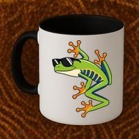 Cool Fun Cartoon Frog Sunglasses Summer Beach Coffee Mug thumb 2