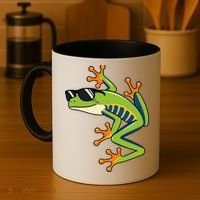 Cool Fun Cartoon Frog Sunglasses Summer Beach Coffee Mug thumb 4