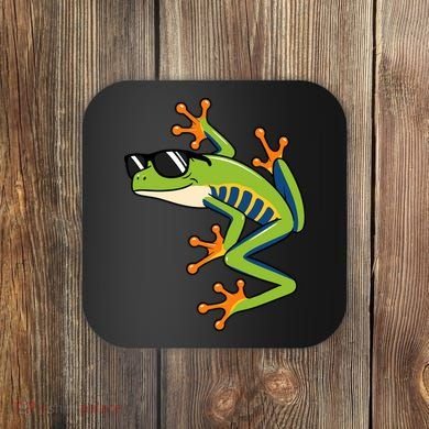 Cool Fun Cartoon Frog Sunglasses Summer Beach Coaster
