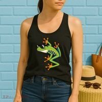 Cool Fun Cartoon Frog Sunglasses Summer Beach Women's Tank Top thumb 2