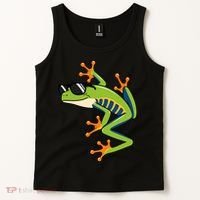 Cool Fun Cartoon Frog Sunglasses Summer Beach Tank Top thumb 2