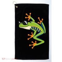Cool Fun Cartoon Frog Sunglasses Summer Beach Golf Towel thumb 0