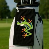 Cool Fun Cartoon Frog Sunglasses Summer Beach Golf Towel thumb 2