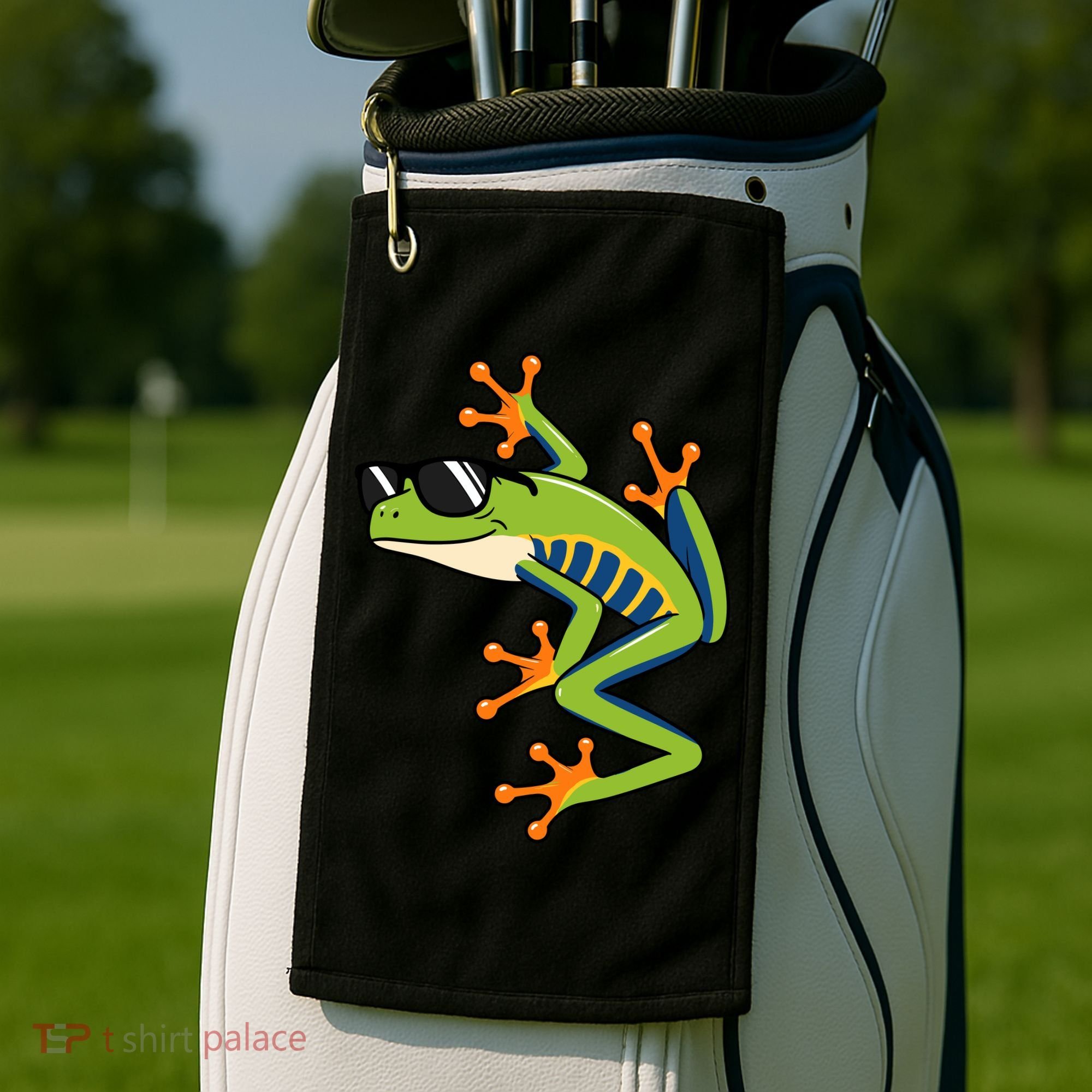 Cool Fun Cartoon Frog Sunglasses Summer Beach Golf Towel