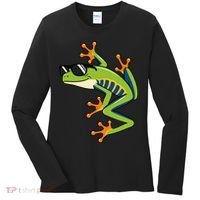 Cool Fun Cartoon Frog Sunglasses Summer Beach Women's Long Sleeve Shirt thumb 0