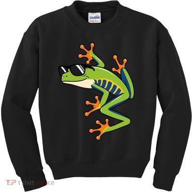 Cool Fun Cartoon Frog Sunglasses Summer Beach Kids Sweatshirt
