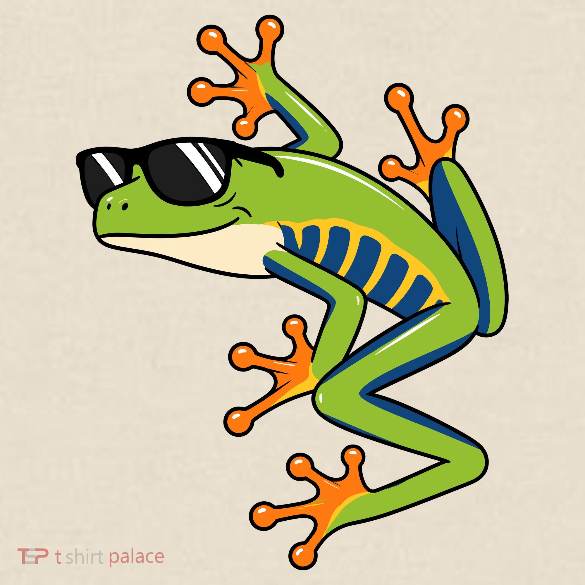 Cool Fun Cartoon Frog Sunglasses Summer Beach T-Shirt