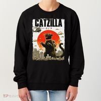 Catzilla Funny Cat Lover Kitten Catzilla Cat Japanese Art Women's Sweatshirt thumb 0