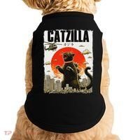 Catzilla Funny Cat Lover Kitten Catzilla Cat Japanese Art Doggie Tank thumb 0