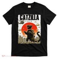 Catzilla Funny Cat Lover Kitten Catzilla Cat Japanese Art T-Shirt thumb 0