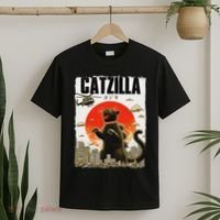 Catzilla Funny Cat Lover Kitten Catzilla Cat Japanese Art T-Shirt thumb 2