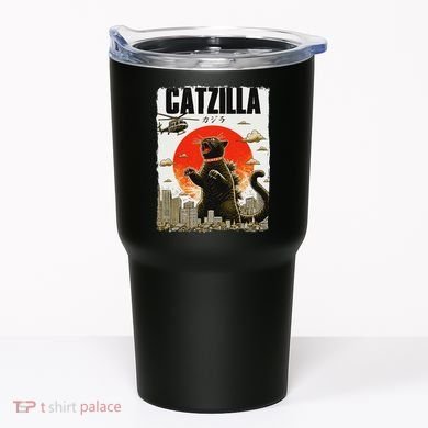 Catzilla Funny Cat Lover Kitten Catzilla Cat Japanese Art Tumbler