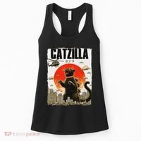 Catzilla Funny Cat Lover Kitten Catzilla Cat Japanese Art Women's Tank Top thumb 0