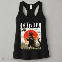 Catzilla Funny Cat Lover Kitten Catzilla Cat Japanese Art Women's Tank Top thumb 3